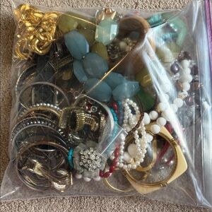 Large Zip Lock Bag of Jewelry